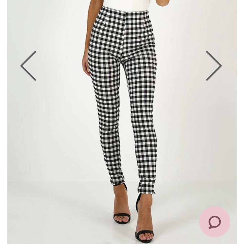 Showpo Black and White Checkered Pants